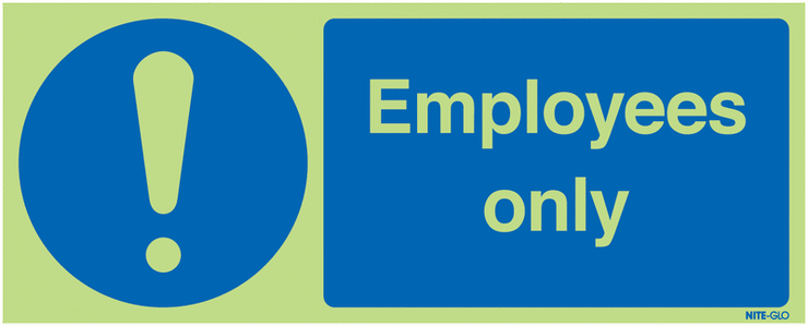 Nite-Glo Photoluminescent Employees Only Signs SSW00772