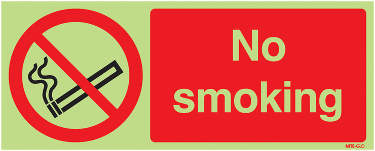 No Smoking Photoluminescent Signs SSW0118