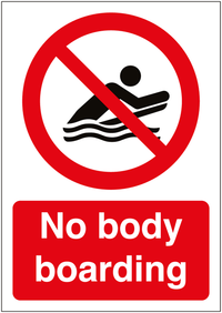 No Bodyboarding Sign SSW00557