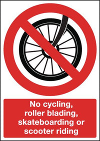 No Cycling, Rollerblading, Skateboarding, Scooter Sign SSW00554