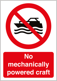 No mechanical powered craft  Allowed Sign SSW00561