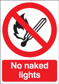 No naked lights Allowed Sign SSW00584
