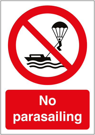 No parasailing Allowed Sign SSW00573