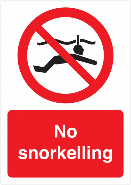 No snorkeling Allowed Sign SSW00563
