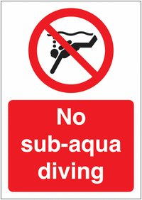No sub-aqua diving Allowed Sign SSW00564