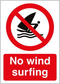 No wing surfing  Allowed Sign SSW00581