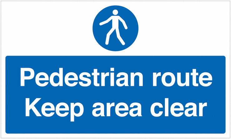 Anti slip floor signs -pedestrians route keep area clear  SSW00740
