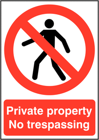 Private property no trespassing sign SSW0742
