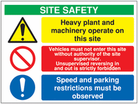 Site Safety Signs - Heavy Plant and Machinery Operate SSW00912