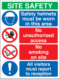 Site Safety Signs - Safety Helmets Must Be Worn SSW00813