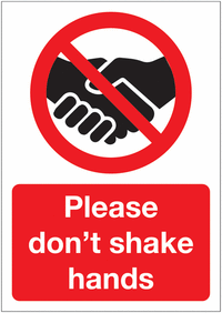 Please don't shake hands sign SSW00617