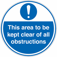 This Area to be Kept Clear Of Obstructions Floor Signs SSW00799