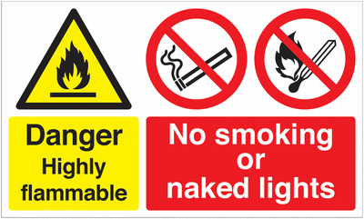 Upgraded Danger Highly Flammable Multi-Message Signs SSW0556