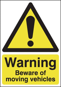 Warning beware of moving vehicles - Hazard Construction Sign SW00734