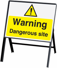 Warning Dangerous Site Stanchion PVC Signs - SingleSSW00893