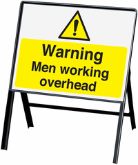 Warning men working overhead Signs with stanchion SSW00707