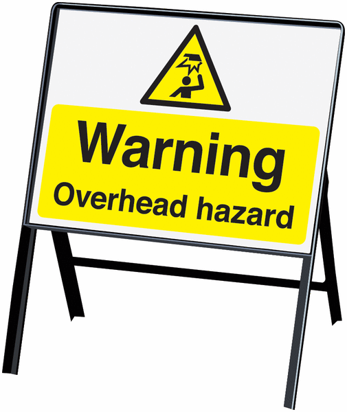 Warning Overhead Hazard Stanchion PVC Hazard Signs SSW00884