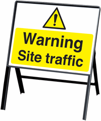 Warning Site Traffic Stanchion Sign SSW00892