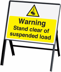 Warning Stand Clear Of Suspended Load Stanchion Signs SSW00885