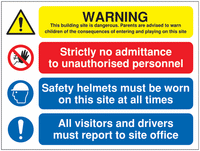 Warning This Site is Dangerous Multi-Message Signs SSW00920