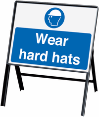 Wear hard Hats Stanchion Sign SSW00960