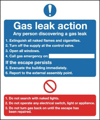 Gas leak action Sign SSW005623