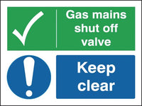 Gas Mains Shut Off Valve Keep Clear Signs SSW00795