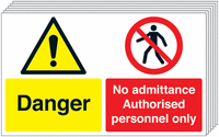 Danger /No admittance  - Multi Message Signs SSW00726 (6 pack)