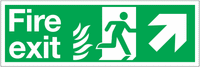Symbol Fire Exit Sign with Right-up Diagonal Arrow for NHS Buildings SSW0353