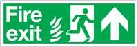 Symbol Fire Exit Sign with up  Arrow for NHS Buildings SSW355