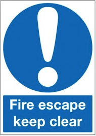 Health and Safety 'Fire Escape Keep Clear' Signs SSW0295