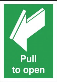 Door opening directional sign SSW0304