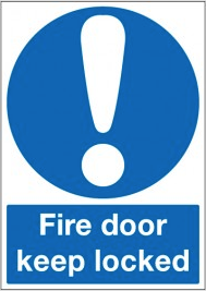Fire Safety keep door locked sign SSW0306