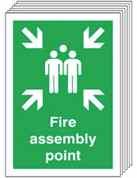 Fire Assembly Point Signs - 6 Pack SSW0332