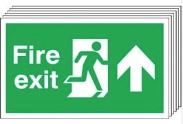 Fire Exit (Arrow Up) 6 Pack Signs SSW0327
