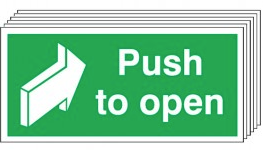 Push To Open Signs - 6 Pack SSW0324