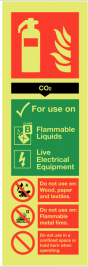 Co2 Fire Extinguisher Sign -  Glow-in-the-Dark SSW0282
