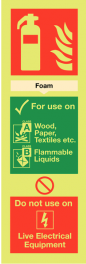 Foam fire extinguisher Glow-in-the-dark sign SSW0280