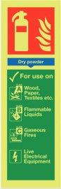Dry Powder Fire Extinguisher Sign Glow-in-the-dark SSW0279