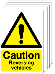 Caution Reversing Vehicles Signs - 6 Pack SSW0273