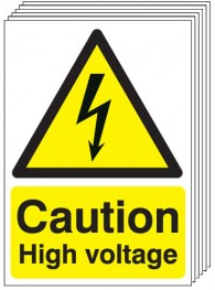 Caution High Voltage Signs - 6 Pack SSW0278