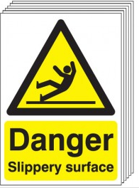 Danger Slippery Surface Signs - 6 Pack SSW0274