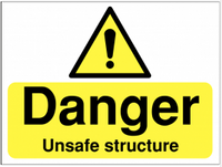 Danger Unsafe Structure Warning Sign SSW0254
