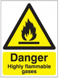 Danger Highly Flammable Gases Signs SSW0243