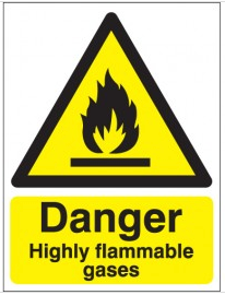 Danger Highly Flammable Gases Signs SSW0243