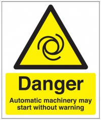 Danger Automatic Machinery May Start Signs SSW0240