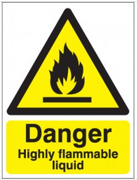 Danger Highly Flammable Liquid SignsSSW0239