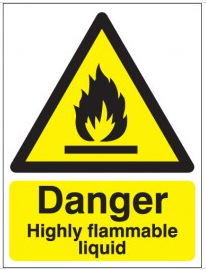 Danger Highly Flammable Liquid SignsSSW0239
