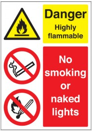 Danger sign for no smoking compliance SSW0228