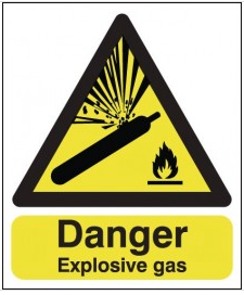 Danger Explosive Gas warning sign SSW0224